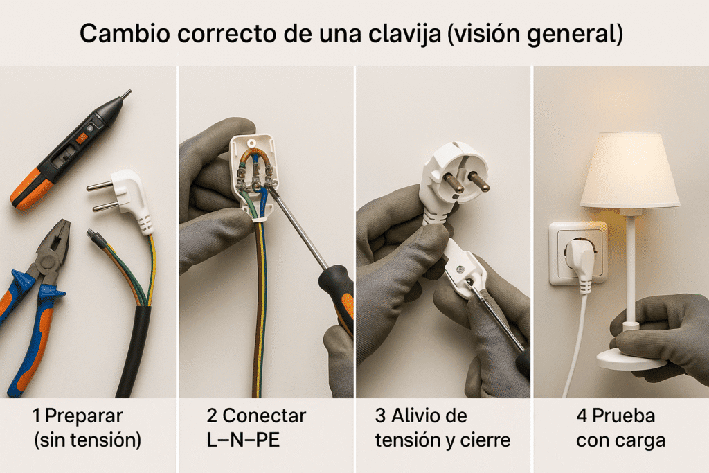 Cambio correcto de una clavija (visión general)