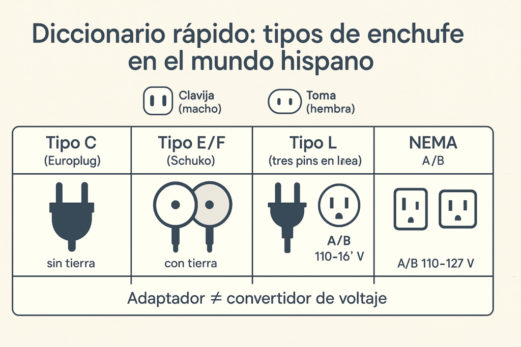 Diccionario rápido de tipos más comunes en el mundo hispano