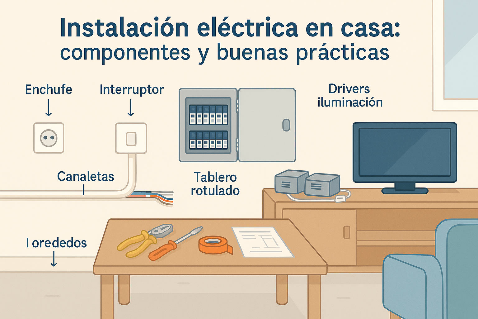 Instalación eléctrica en casa componentes y buenas prácticas