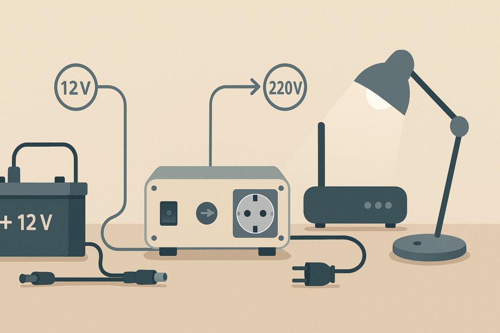 Inversores y convertidores 12V↔220V en casa usos puntuales y compatibilidad sencilla