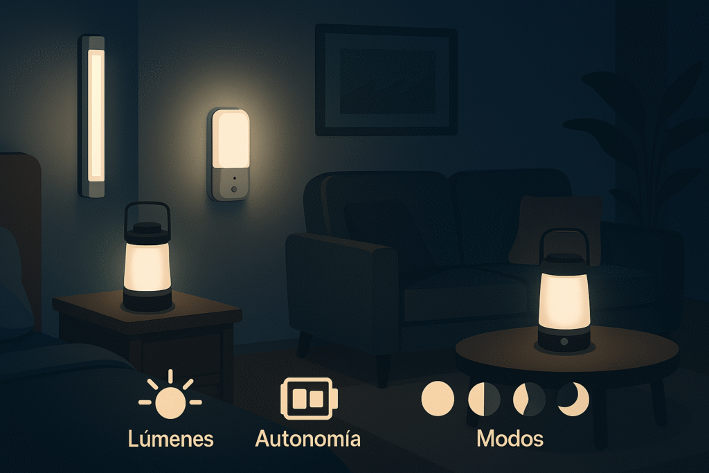 Lámparas de emergencia LED en casa cuánta luz necesitas y cuántas horas duran