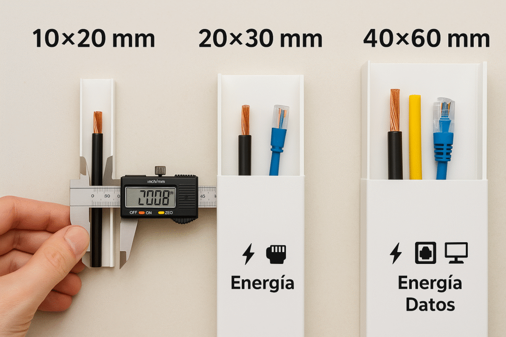 Medidas que de verdad se usan (y cuántos cables entran en orientativo)