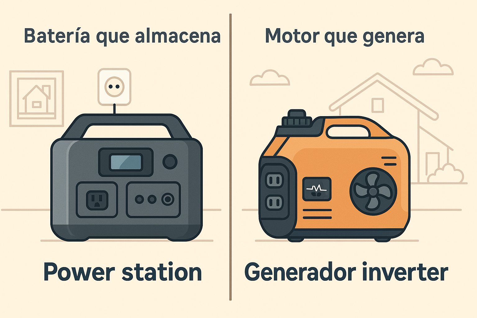 Qué es cada cosa (en simple): batería que almacena vs motor que genera