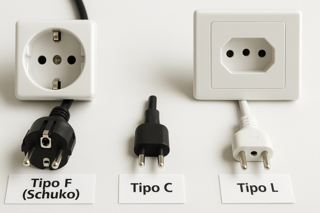 Schuko (F), tipo C y tipo L: compatibilidad práctica y límites