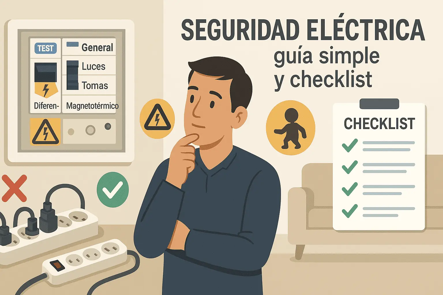 Seguridad eléctrica en casa hábitos simples, protecciones del tablero y qué hacer ante fallas