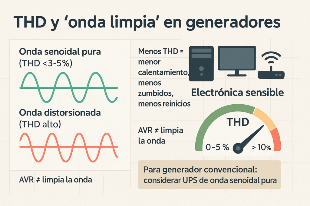 THD y “onda limpia”: por qué importa para PC/TV/router