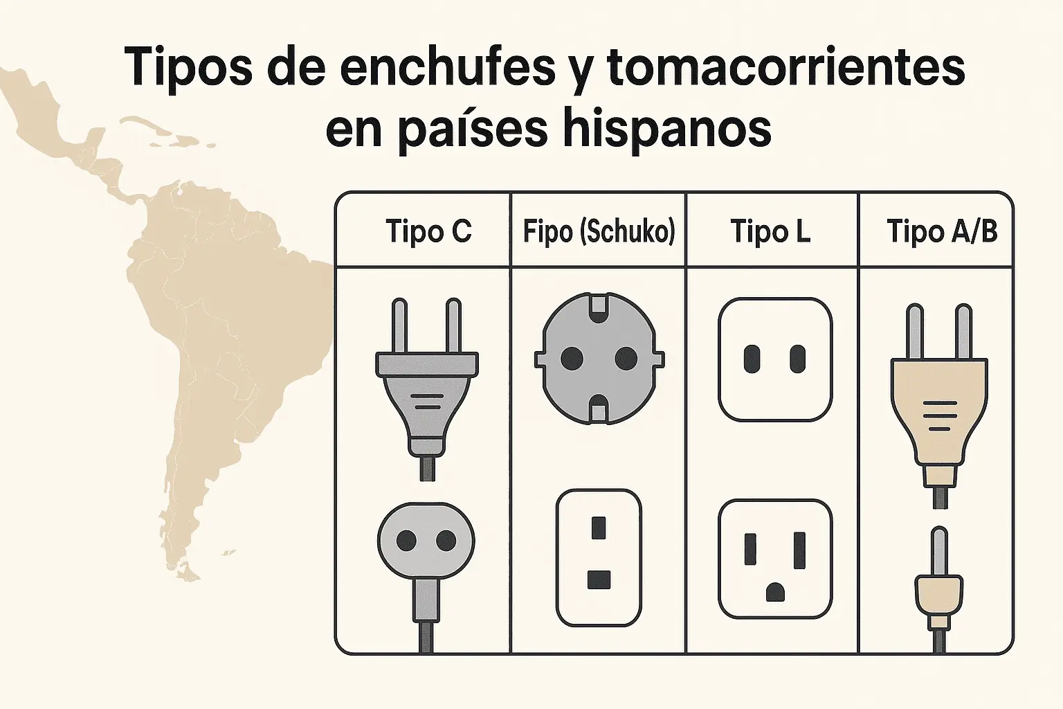 Tipos de enchufes y tomacorrientes en países hispanos guía rápida