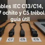 IEC C13/C14, C7 “ochito” y C5 “trébol”: cables de alimentación para electrónica