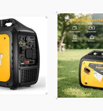 Generador eléctrico portátil inverter 5000 W pico (3800 W continuos, Dual Fuel): respaldo para casa y camping con arranque eléctrico/remoto