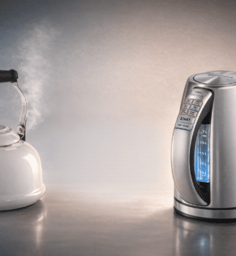 Tetera eléctrica Cuisinart junto a hervidor tradicional Le Creuset; comparación de consumo, tiempos de hervido y costo por uso.