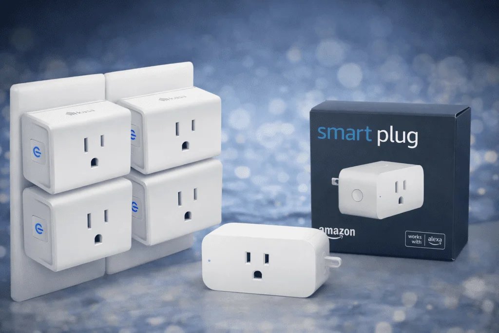 Imagen de smart plugs o enchufes inteligentes usados para programar horarios y reducir consumo eléctrico en el hogar